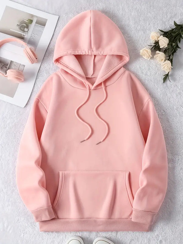 Plain Pink Kangaroo Hoodie