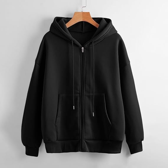 Plain Black Kangaroo Zipper