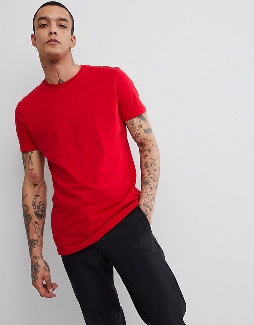 CREW NECK PLAIN TEE - RED - Ownz.Top