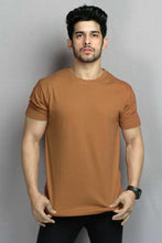 CREW NECK PLAIN TEE - BROWN - Ownz.Top