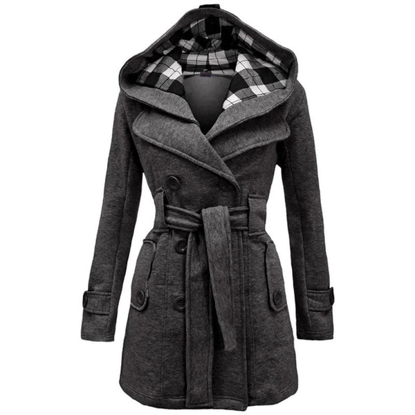 Women long coat Charcoal