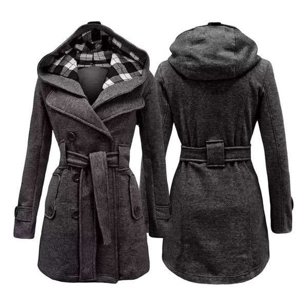 Women long coat Charcoal