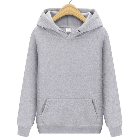 Plain Grey Kangaroo Hoodie