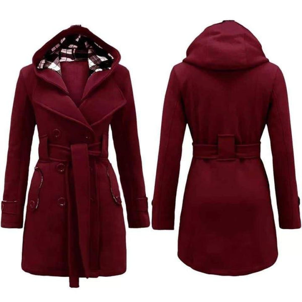 Women long coat Maroon