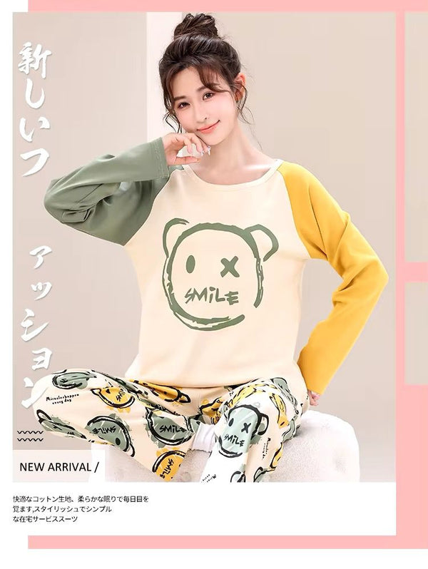 CREEP SMILE PRINTED NIGHT WEAR FULL SLEEVES