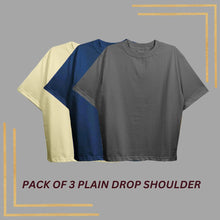 Pack Of 3 Plain Drop Shoulder