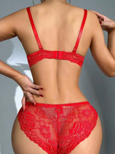 Rosy Red Embroidered Padded Bra and Panty Set - Ownz.Top