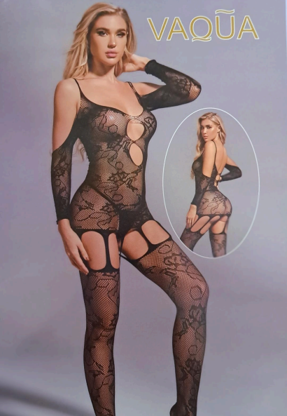 Halter Embroidered flowers Full Body Stocking - Ownz.Top