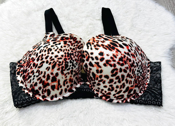 Leopard Print Plus Size Padded Bra - Ownz.Top