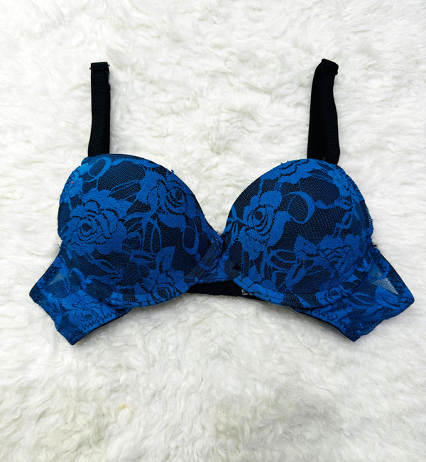 Spark Blue Floral Casual Padded Bra - Ownz.Top