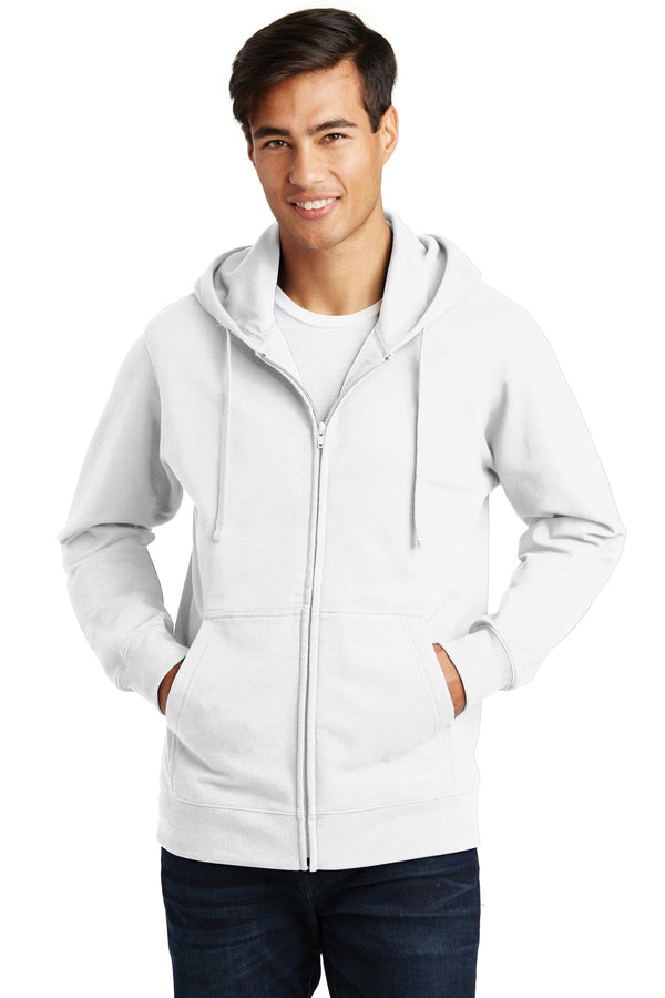 Plain White Kangaroo Zipper