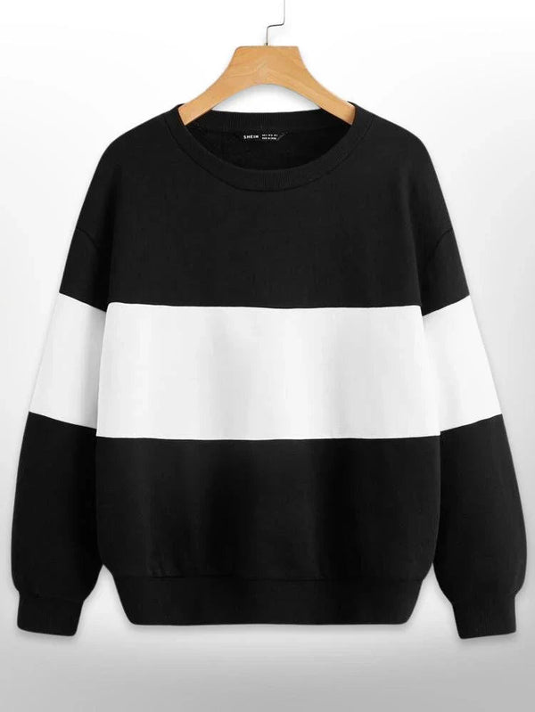 Black & White Border Sweat Shirt