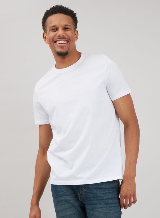 CREW NECK PLAIN TEE - WHITE - Ownz.Top