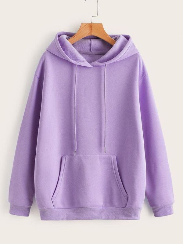 Plain Lilac Purple Kangaroo Hoodie