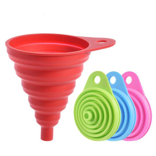 PACK OF 2 - FOLDABLE AND COLLAPSIBLE SILICONE FUNNEL - Ownz.Top