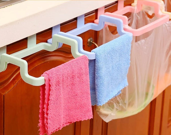 PACK OF 2 - GARBAGE/TRASH BIN BAG HOLDER & TOWEL RACK FOR KITCHEN - Ownz.Top